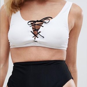 Two piece ribbed bathing suit